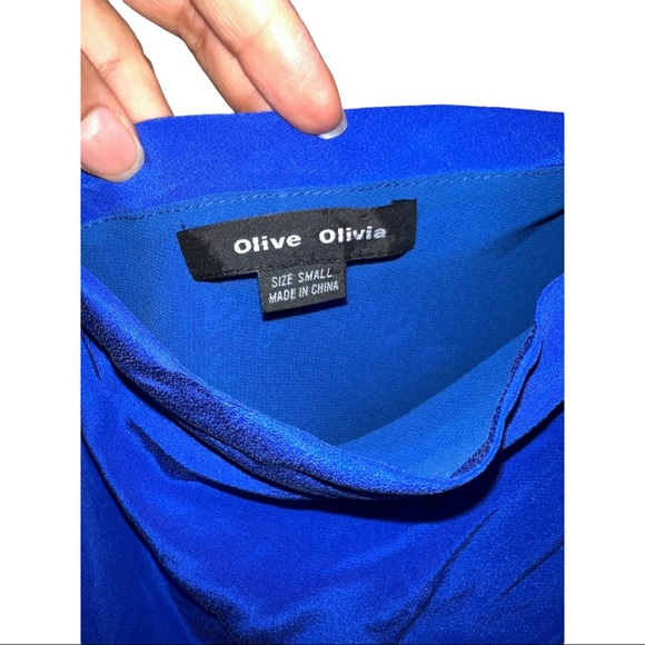 Olive Olivia One Shoulder Silk Cocktail Dress Size S - Picture 7 of 8